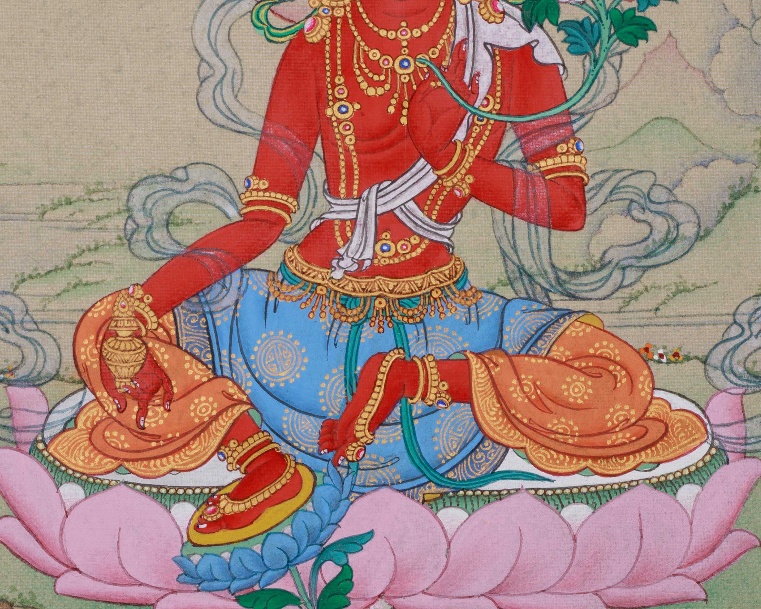 Vajrayana Red Tara Thangka | Tantric Deity of Protection