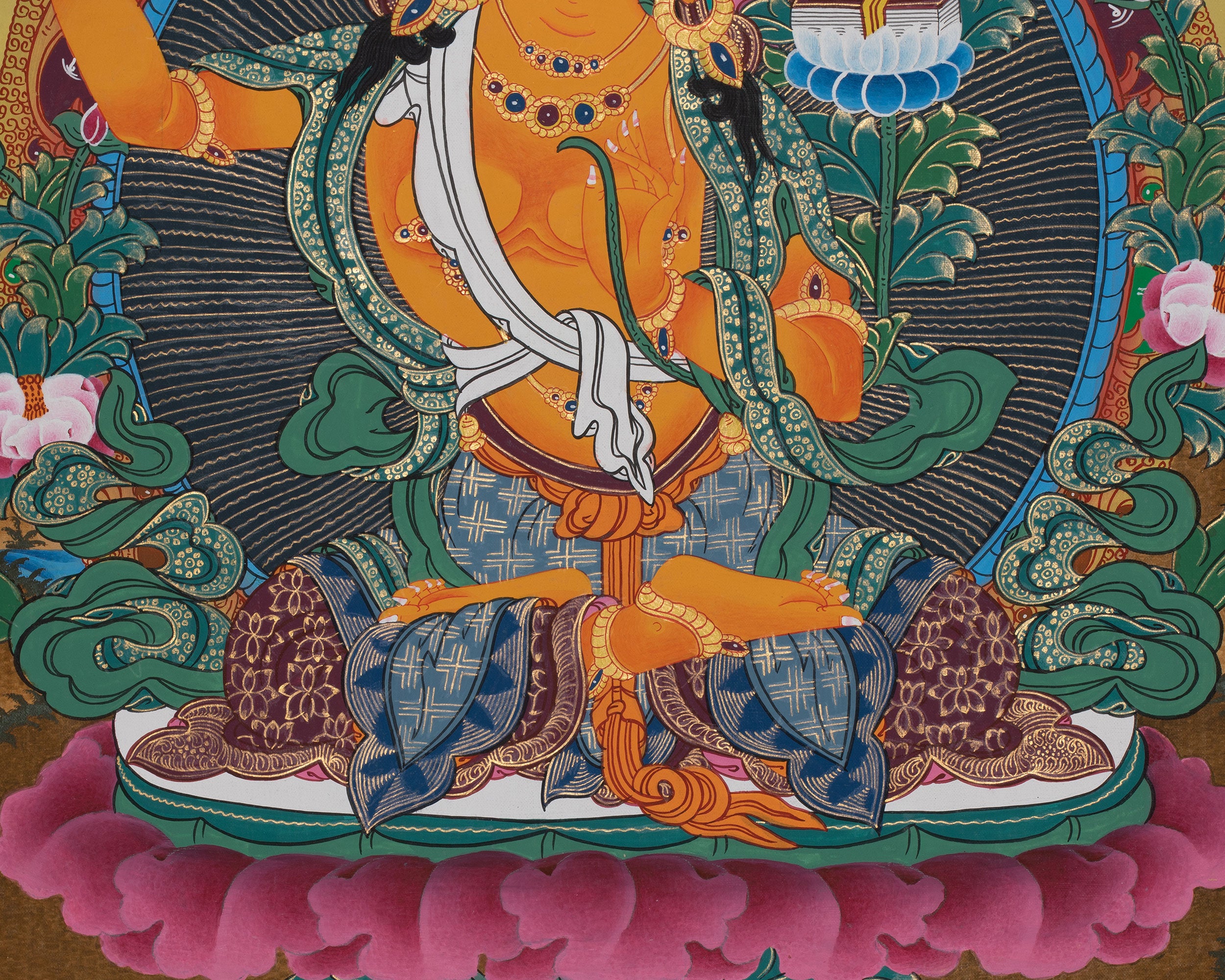 Manjushri Wisdom Thangka | Tibetan Buddha of Knowledge