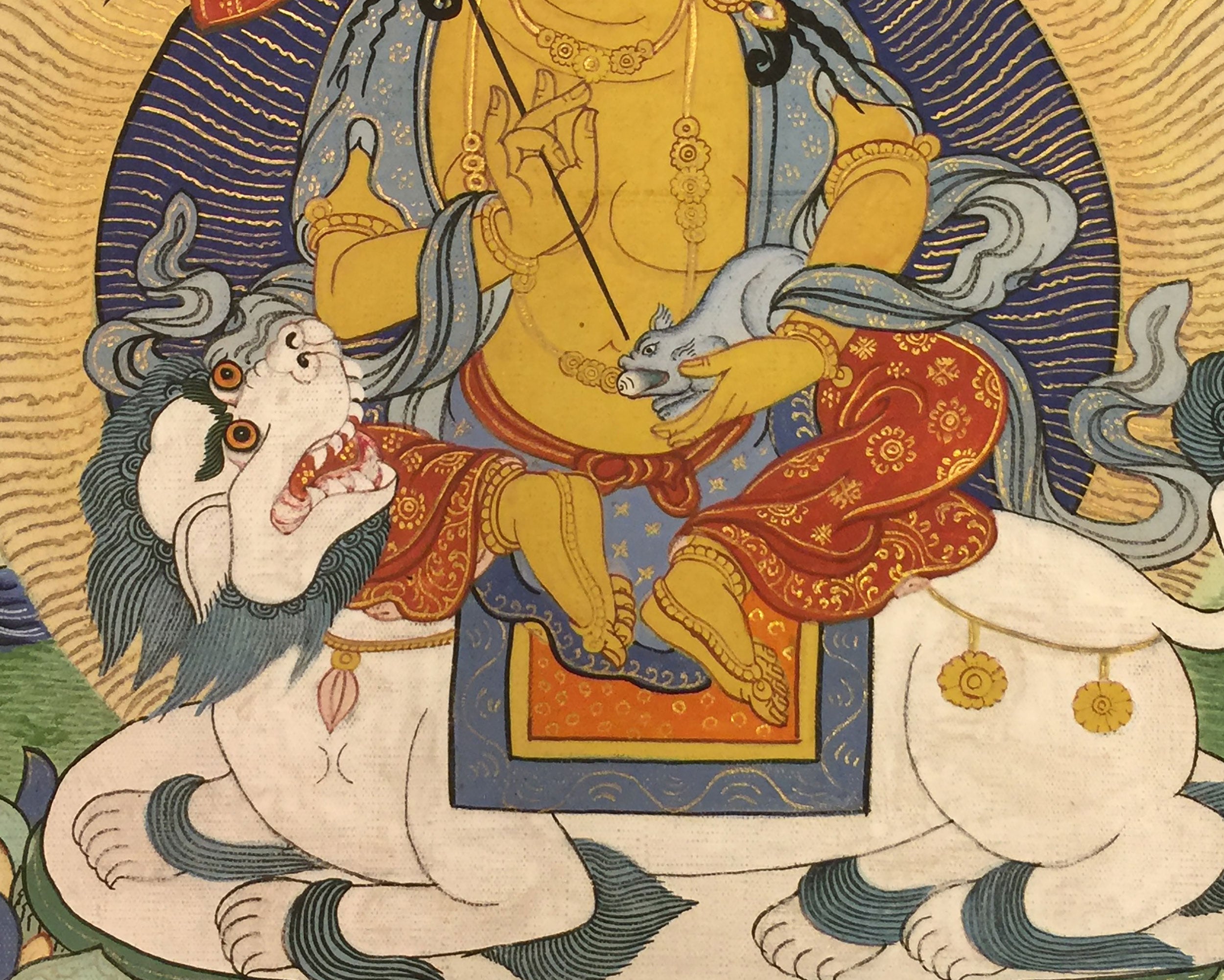 Guardian King Dharmapala Namtose Thnagka | Vintage Buddhist Dzambala Art | Wall Decor