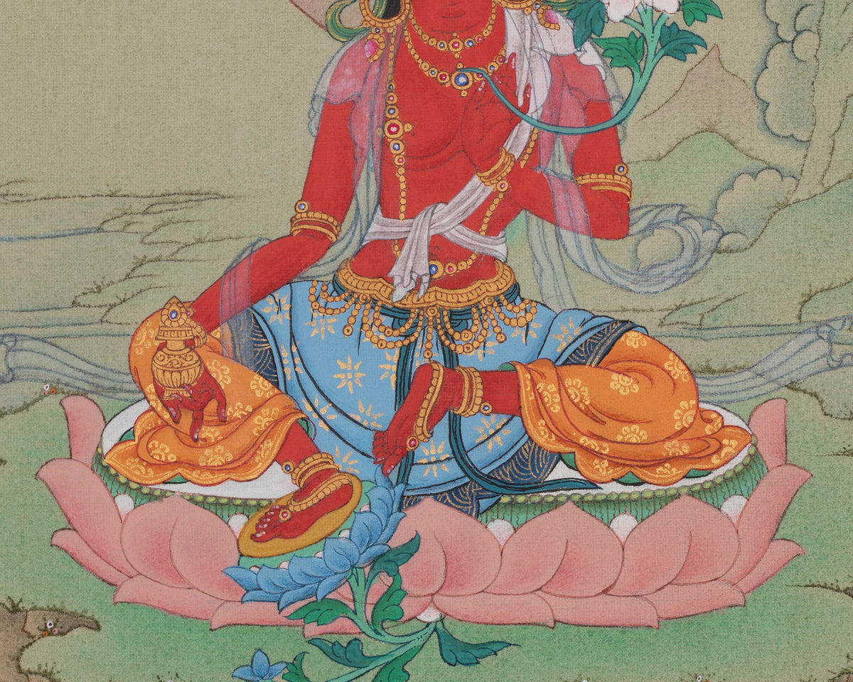 Red Tara Himalayan Art | Drolma Marpo | Symbolize The Fire of Transformation