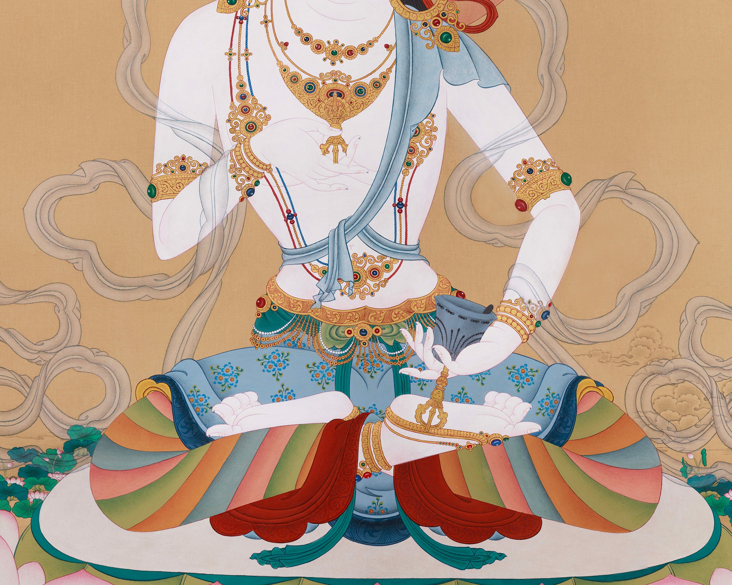 Exquisite 50-Inch Vajrasattva Thangka | A Powerful Symbol of Purification and Spiritual Awakening