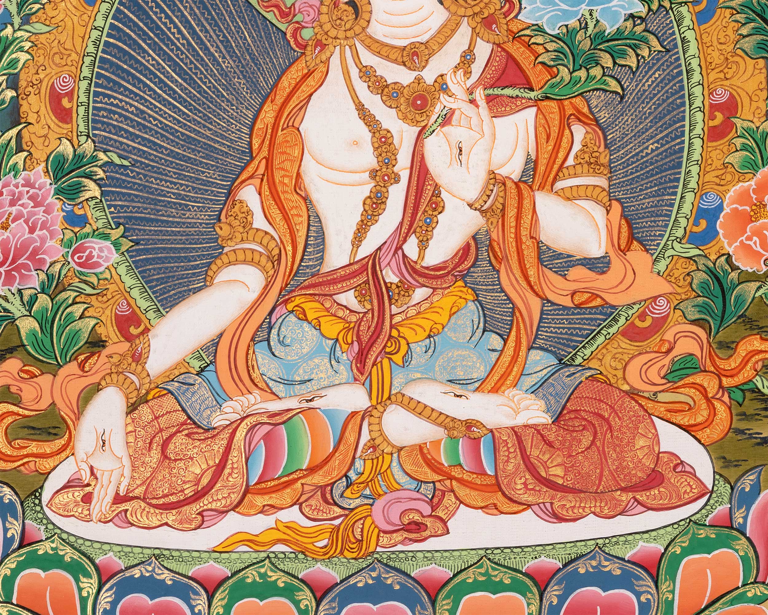 White Tara Thangka | Religious Buddhist Art | Wall Decors