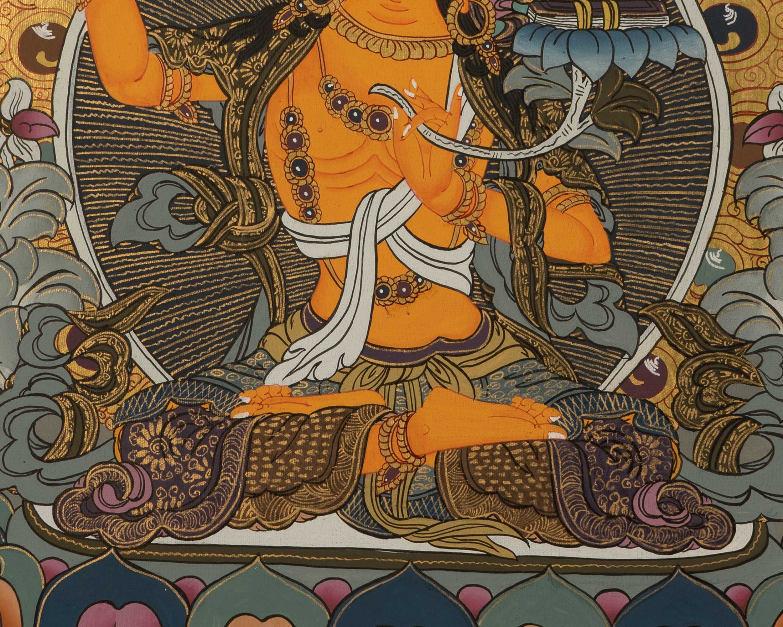 Manjushree Thangka Painting | Buddhist Wall Hanging