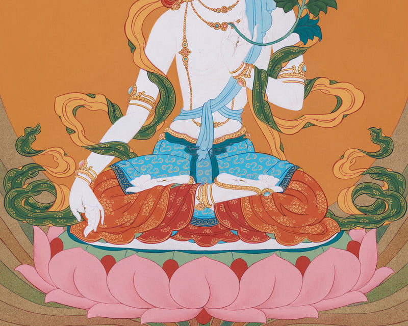 White Tara Bodhisattva | The Goddess of Compassion and Healing | Traditional Artwork