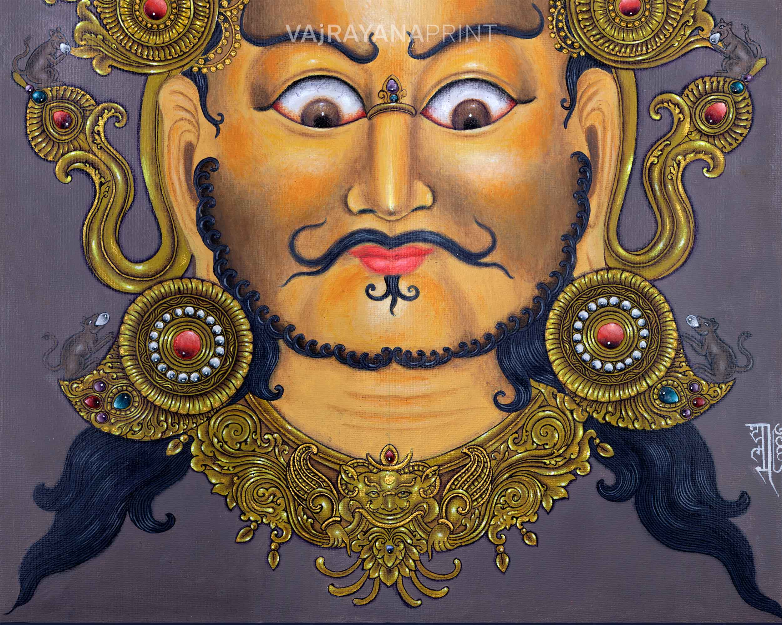 Yellow Dzambhala Digital Prints | Buddhist Wealth Deity