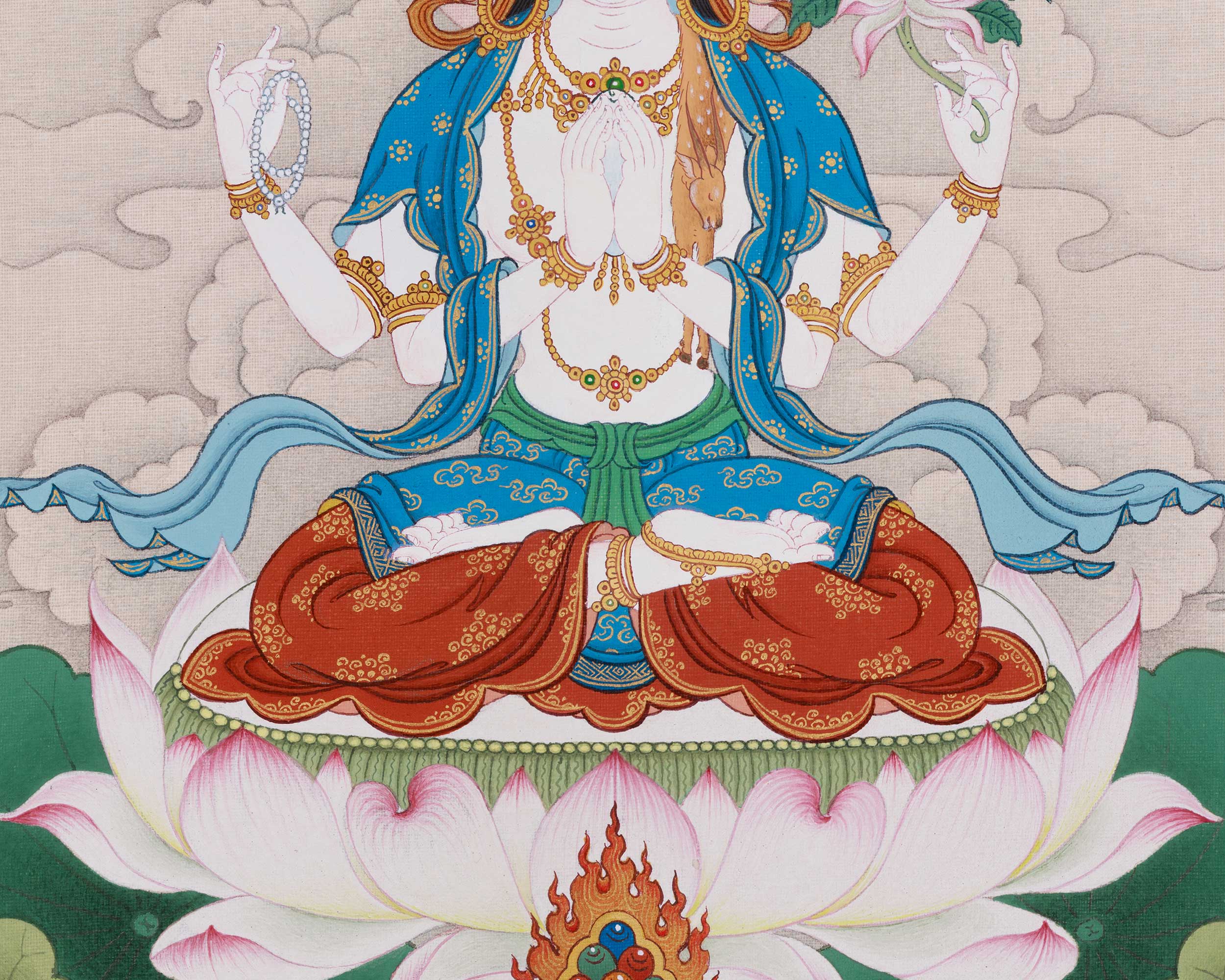 Mercy Bodhisattva Chenrezig Thangka | A Spiritual Symbol of Universal Compassion