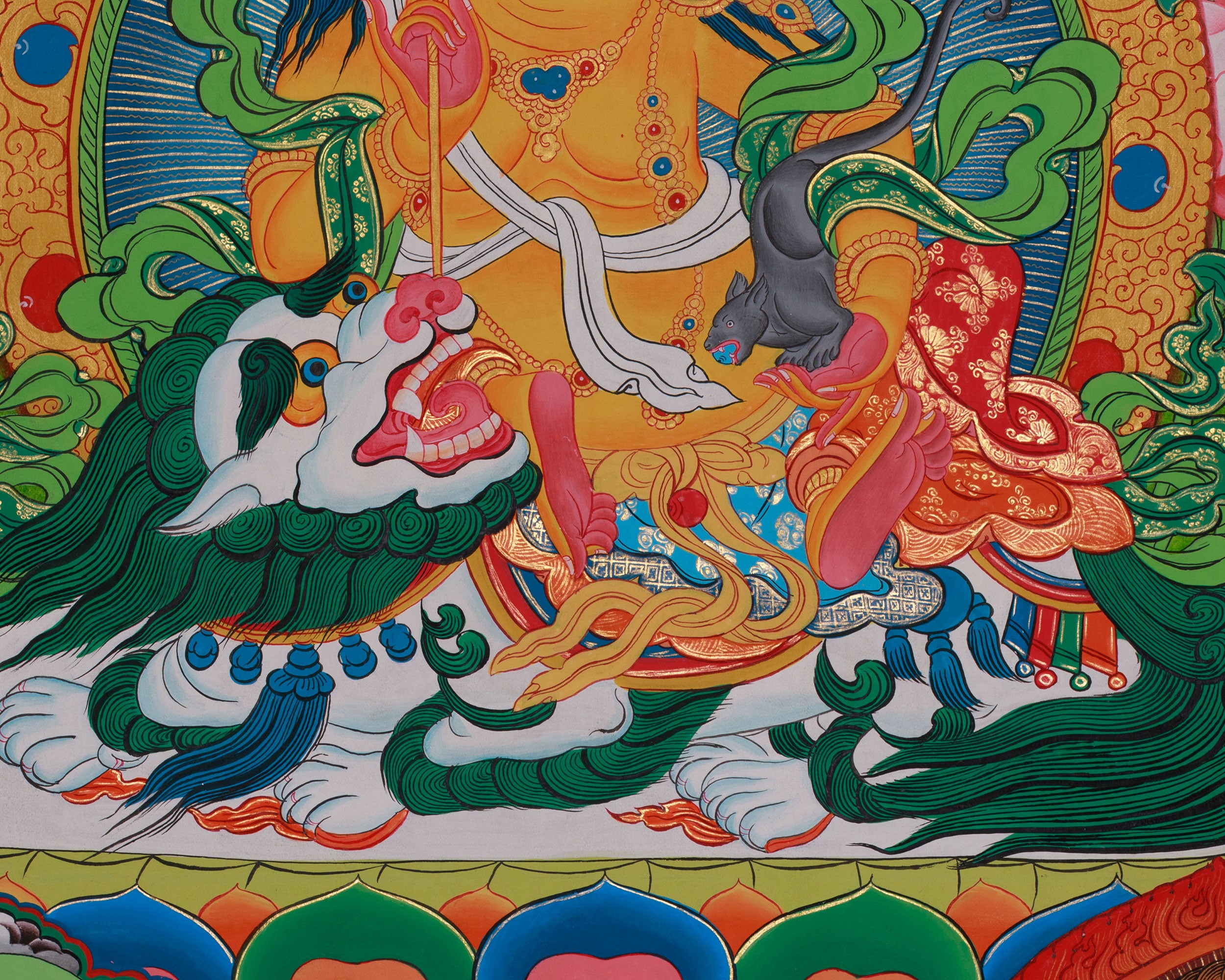 Original Hand Painted Namtoshe Thangka | Wealth Deity Vaishravana