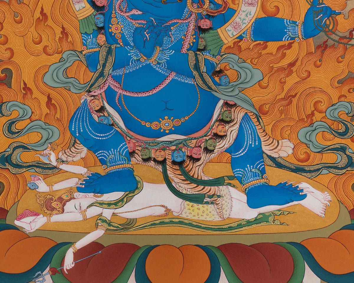 Butadamara Buddhist Thangka | Vajrapani Art | Sacred Protector of Vajrayana Buddhism