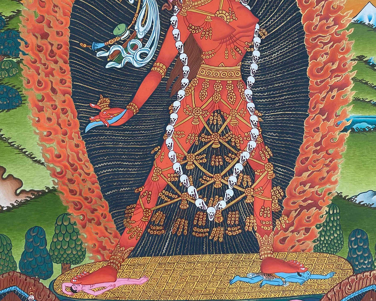 Original Hand Painted Vajrayogini Thangka Painting | Buddhist Art for Wall Decoration