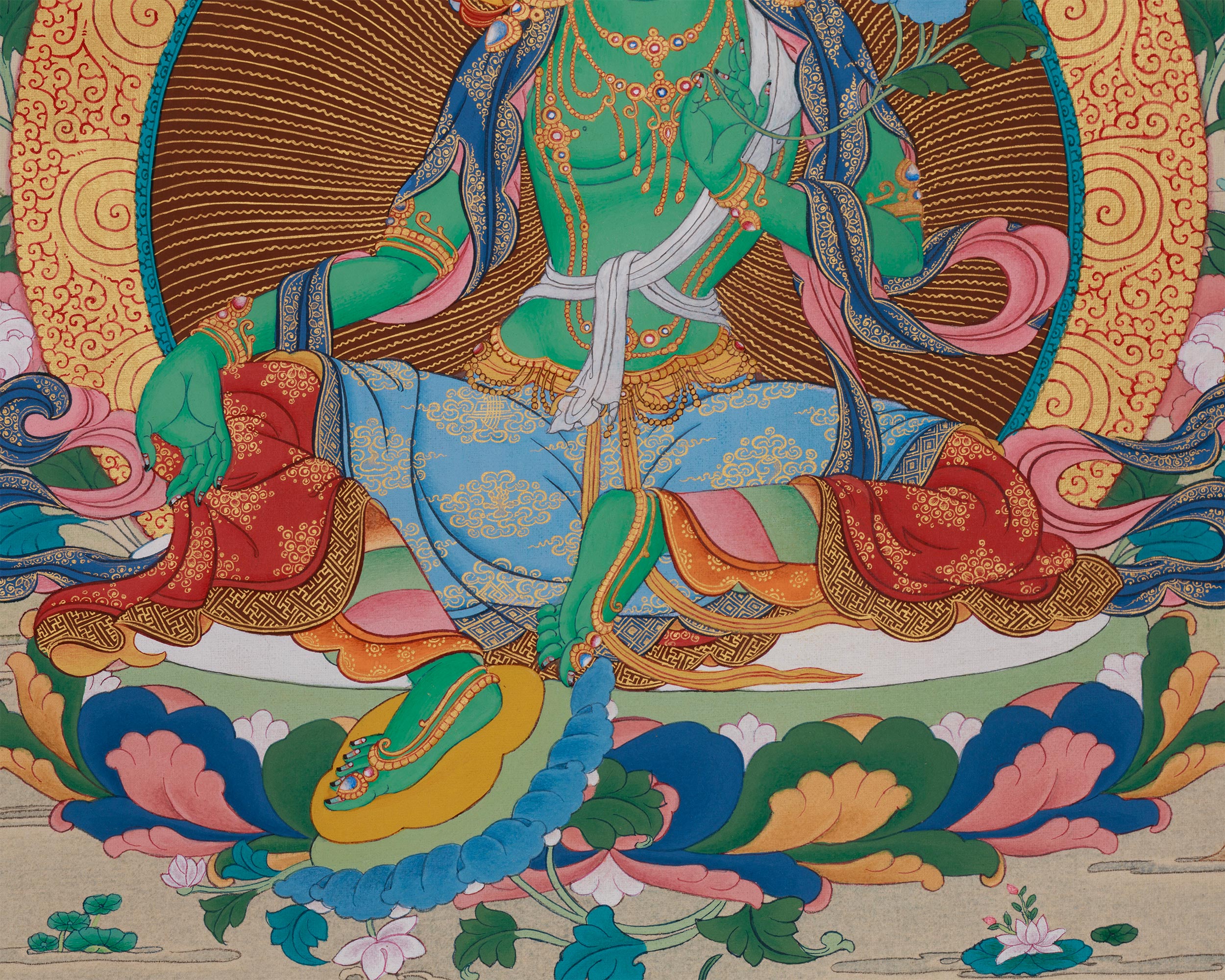 Twenty-One Tara Goddess Thangka | Surya Gupta Tradition