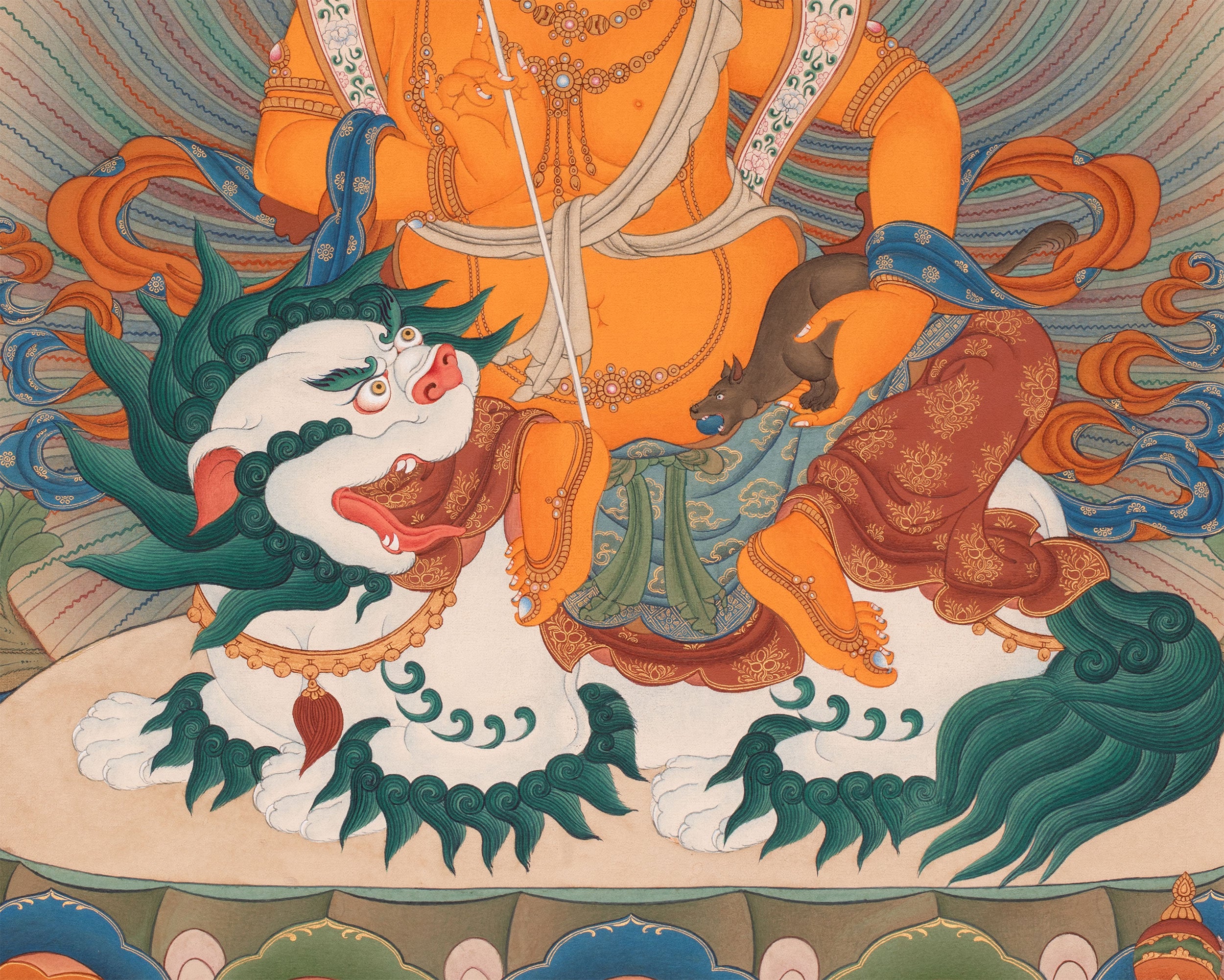 Dzambhala | The Buddha of Wealth Thangka Print | High Quality Giclee