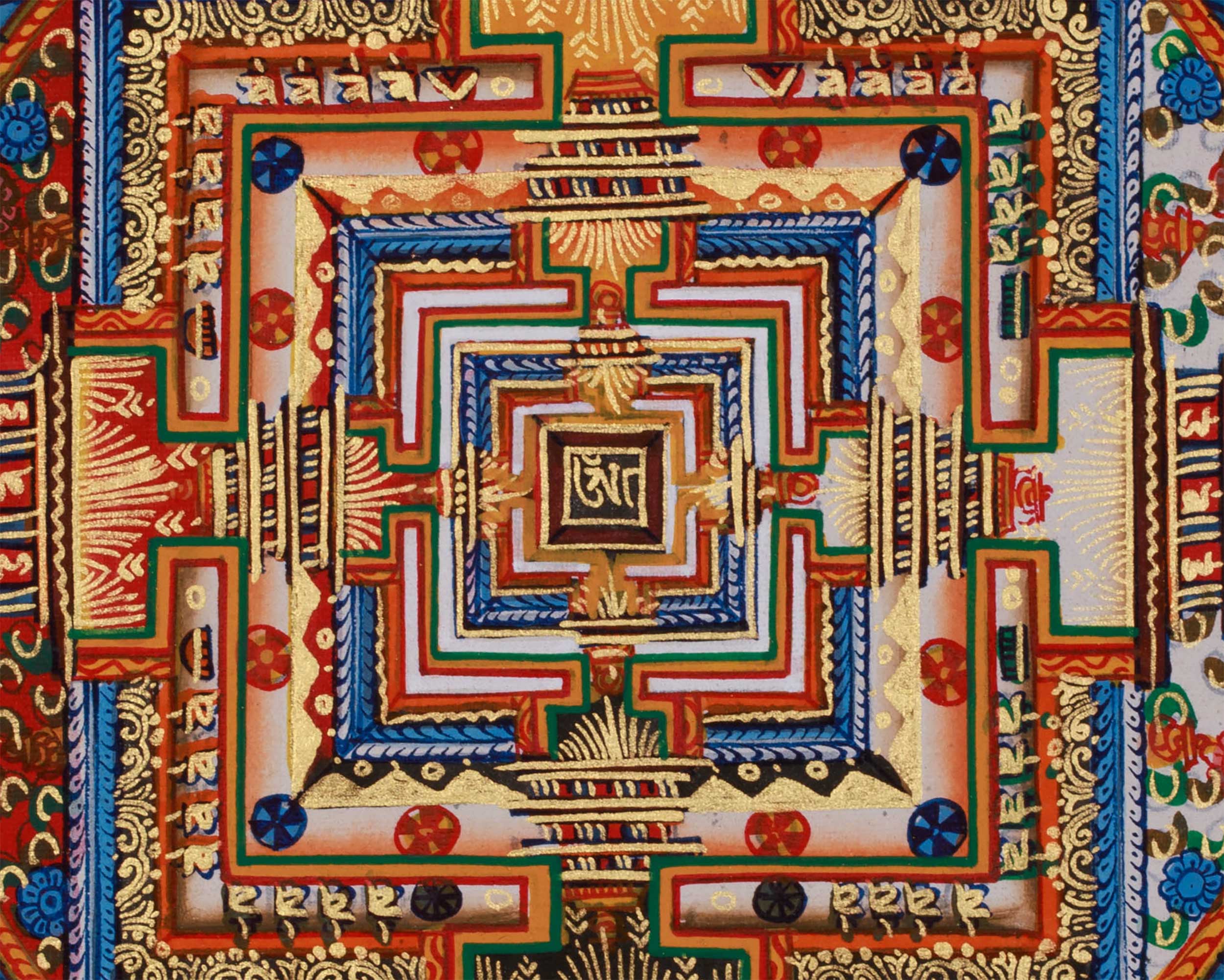 Small Kalachakra Mandala Thangka | Tibetan Buddhist Sacred Art