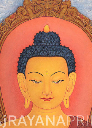 Traditional Buddha Shakyamuni Thangka Print | Peaceful Deity | Home Decor