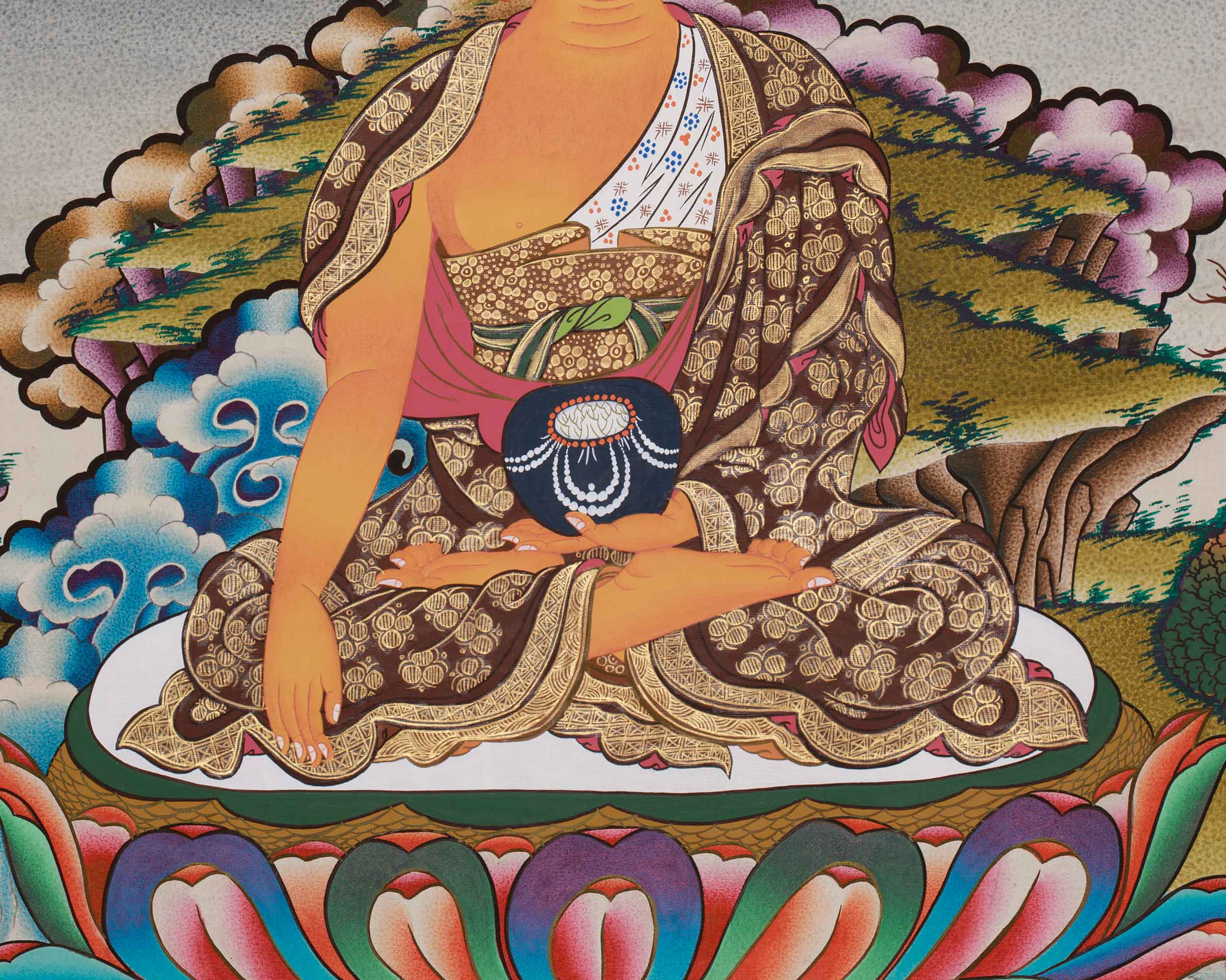 Shakyamuni Buddha Thanka | A Sacred Representation of the Buddha’s Enlightenment
