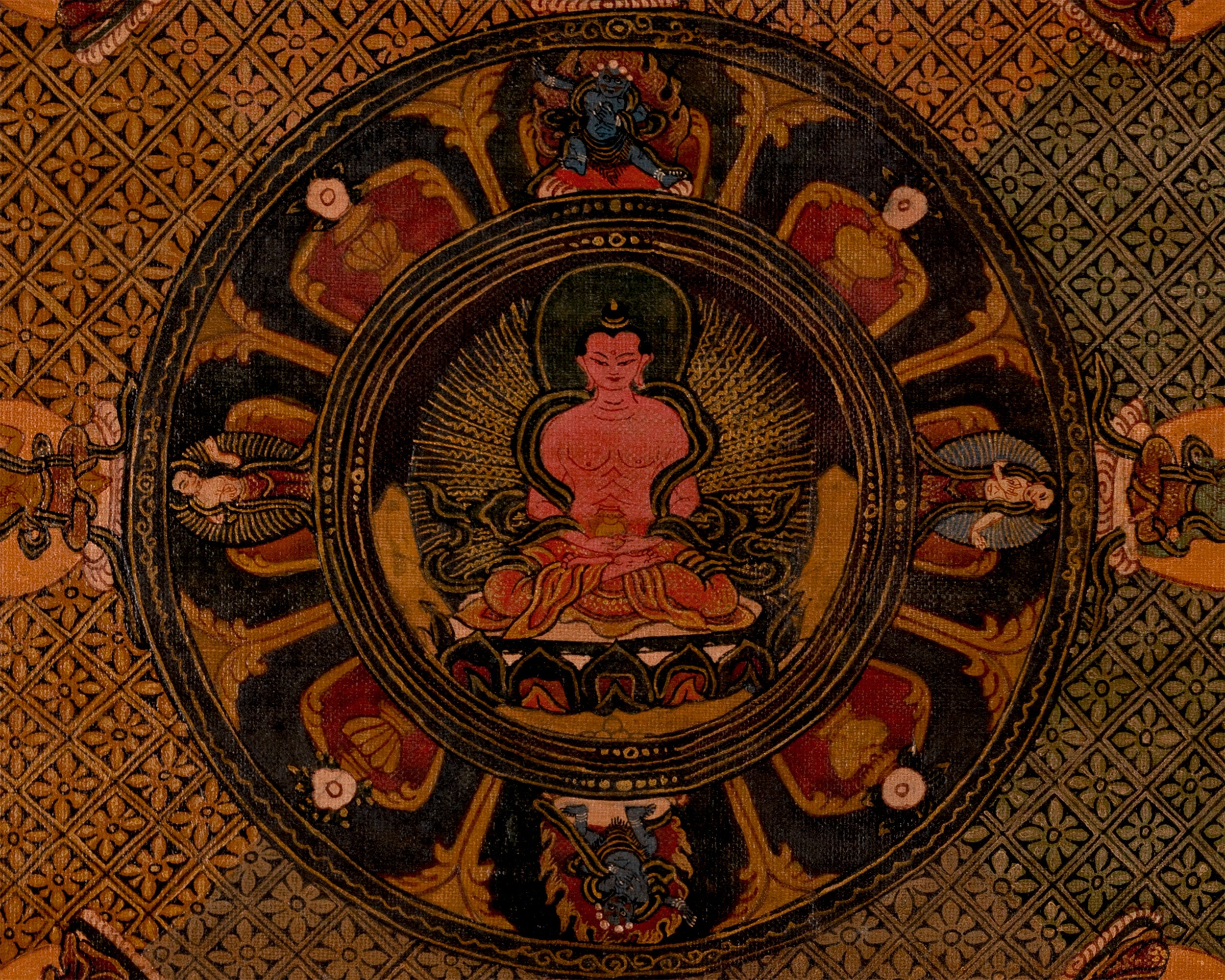 Amitayus Buddha Mandala | Traditional Tibetan Thangka | Wall Decors