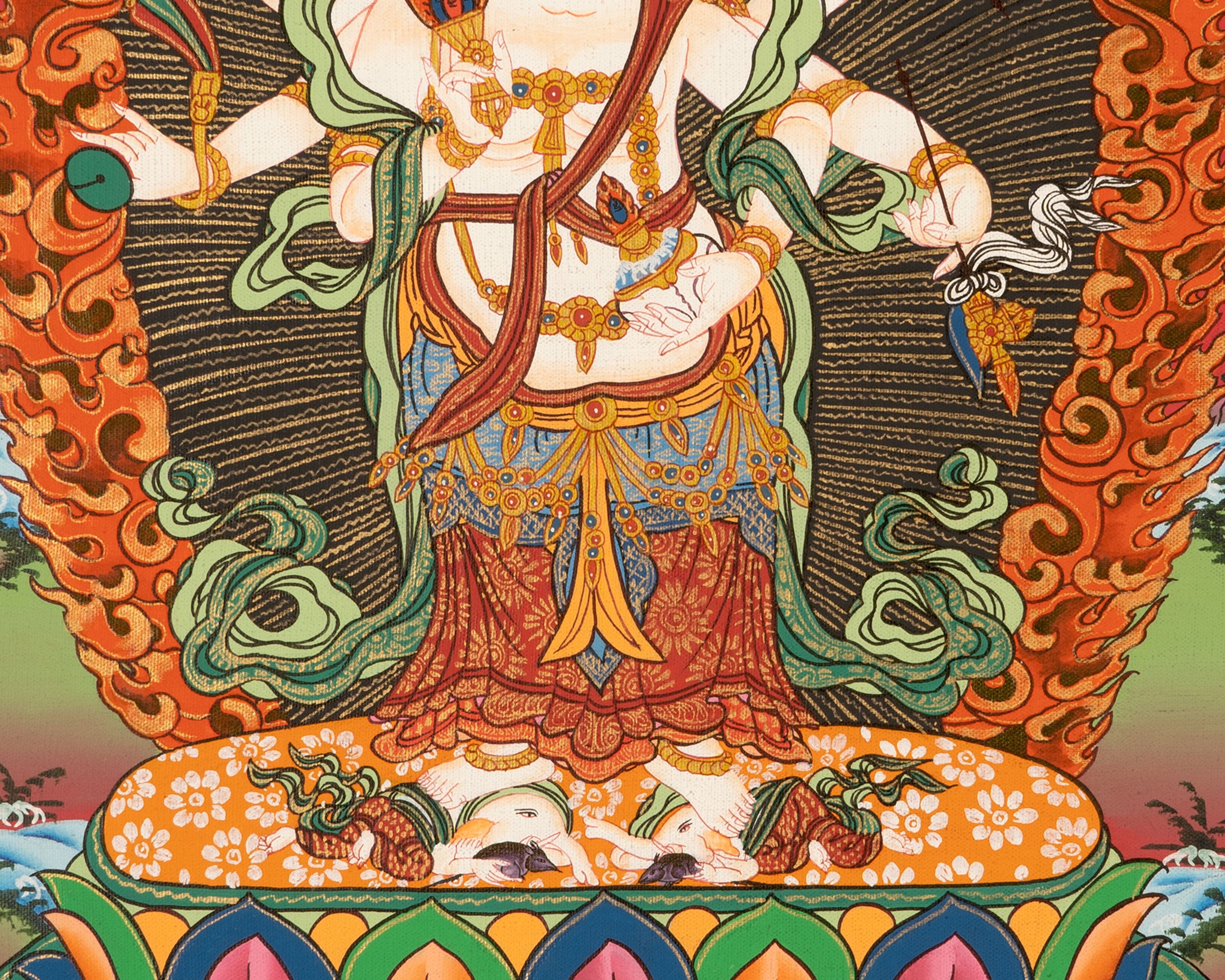 6 Armed Mahakala Thangka | Buddhist Wrathful Deity Painting
