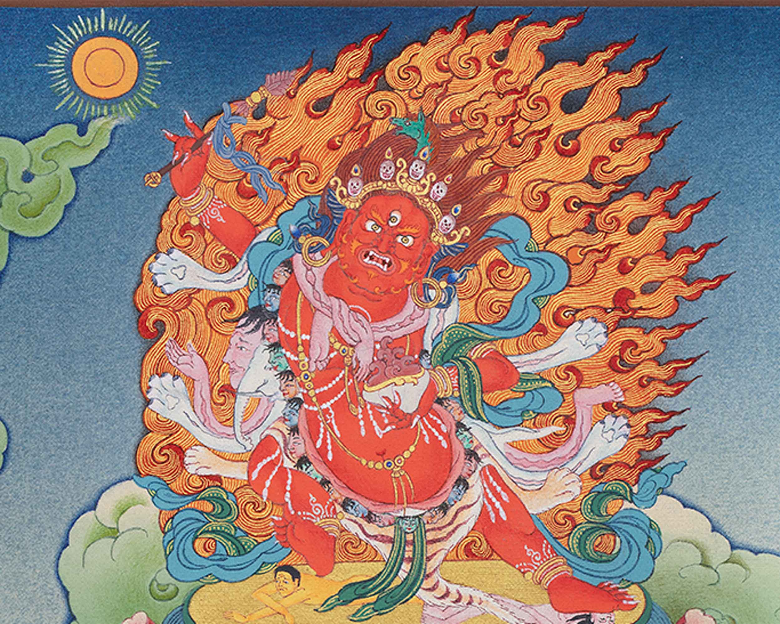 Traditional Pema Gyalpo Print | Guru Rinpoche's Manifestation Art | Buddhist Decor