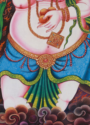 Ganapati Bappa Thangka | Hand-Painted Ganesha Artwork