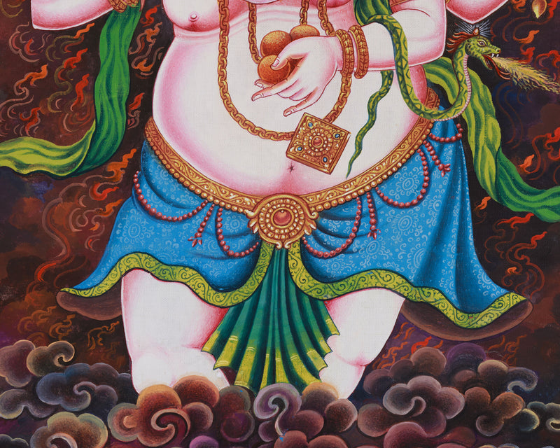 Ganapati Bappa Thangka | Hand-Painted Ganesha Artwork