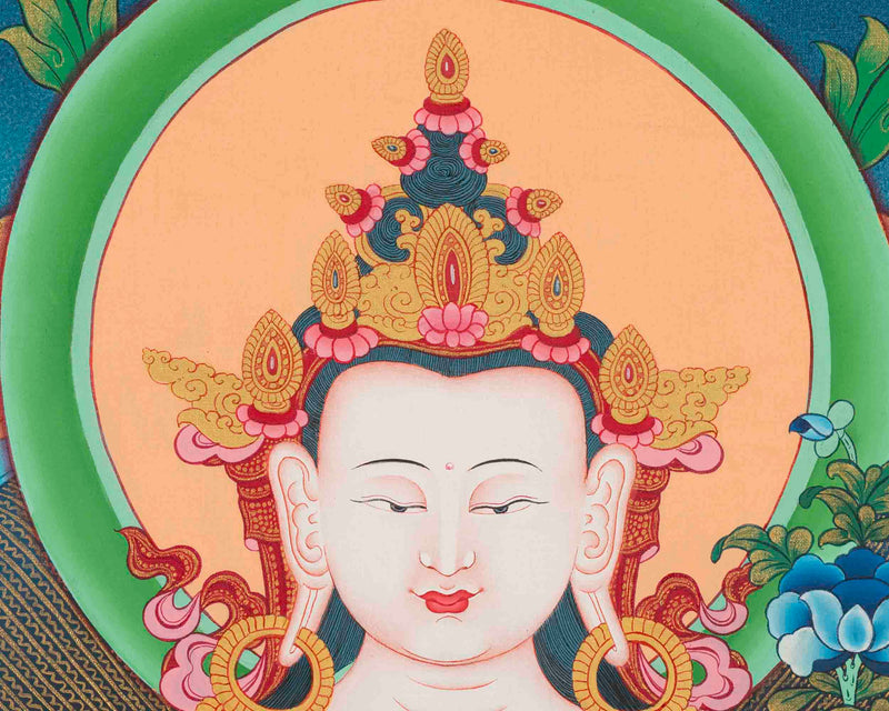 Avalokitesvara Chengrezig Thangka | Mindfulness Meditation Painting