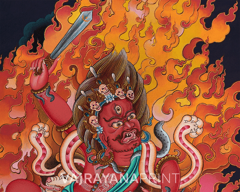 Khadgapani Goddess Thangka Print | Traditional Himalayan Artwork