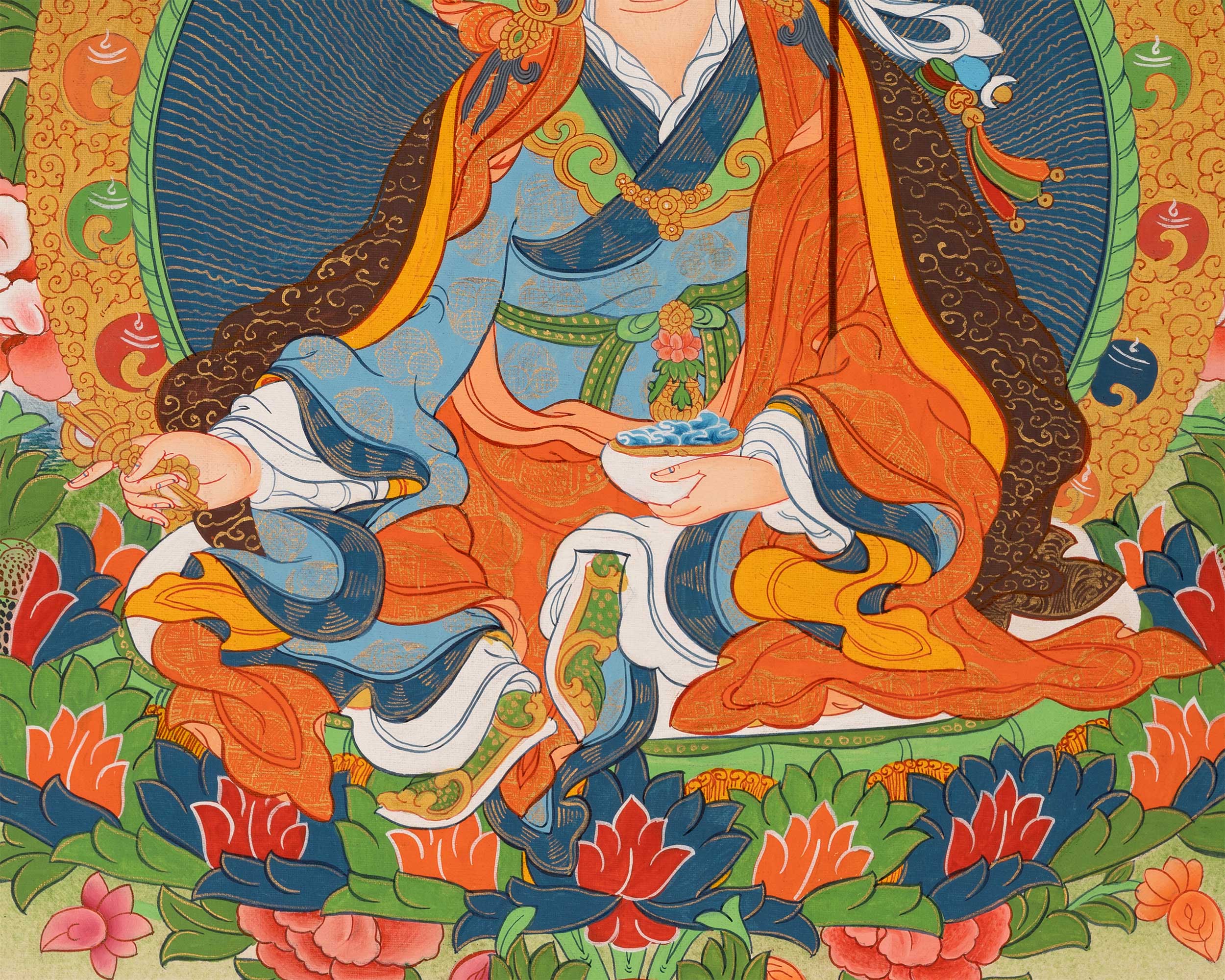 Guru Padmasambhava Thangka | Religious Painting | Wall Decors