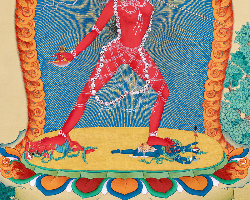 Exquisite Vajrayogini Thangka | Divine Feminine Dakini Art | Hand-Painted Masterwork