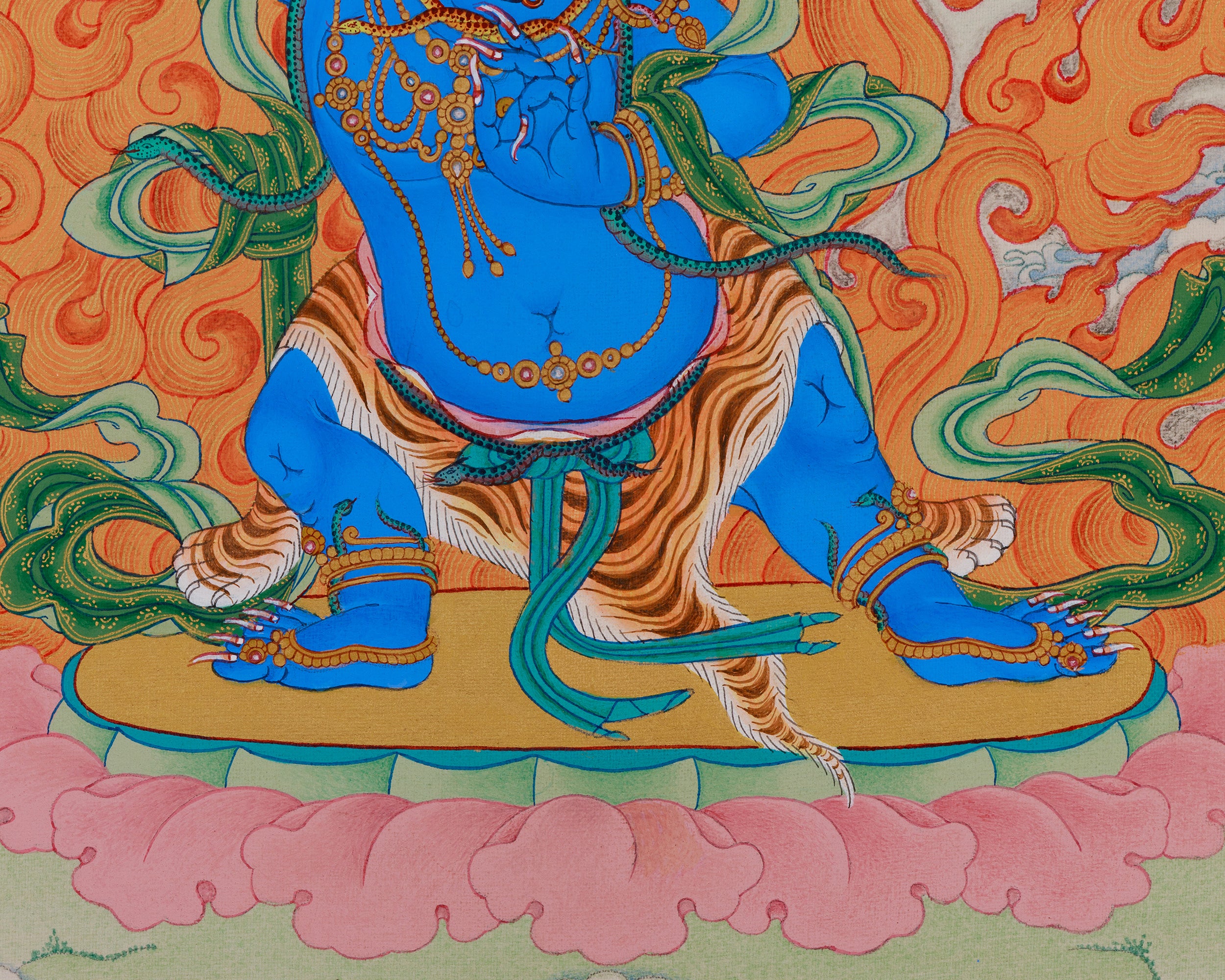 Hand-Painted Vajrapani Artwork | Tibetan Bodhisattva of Power and Protection
