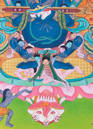 Shakyapa Mahakala Buddhism Thangka | Tibetan Buddhism Protector Deity Thangka Art