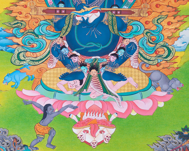 Shakyapa Mahakala Buddhism Thangka | Tibetan Buddhism Protector Deity Thangka Art