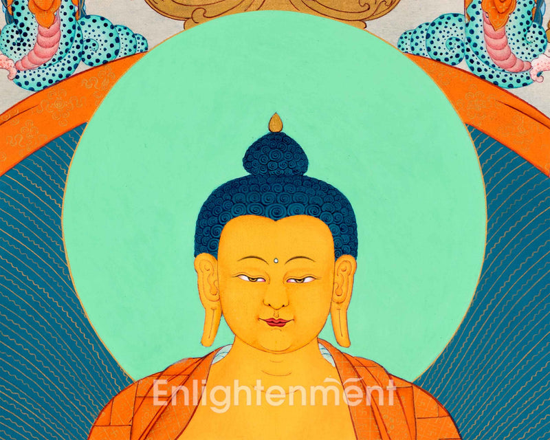 Shakyamuni Buddha's Teaching With His Disciples | Traditional Hand Painted Thangka | Wall Hanging Art