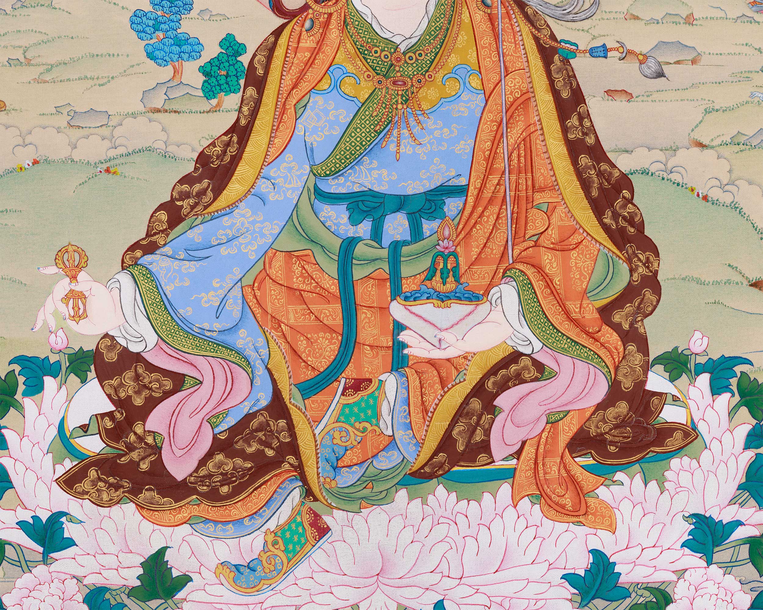 Tibetan Guru Rinpoche Artwork | Padmasambhava Lotus-Born Master