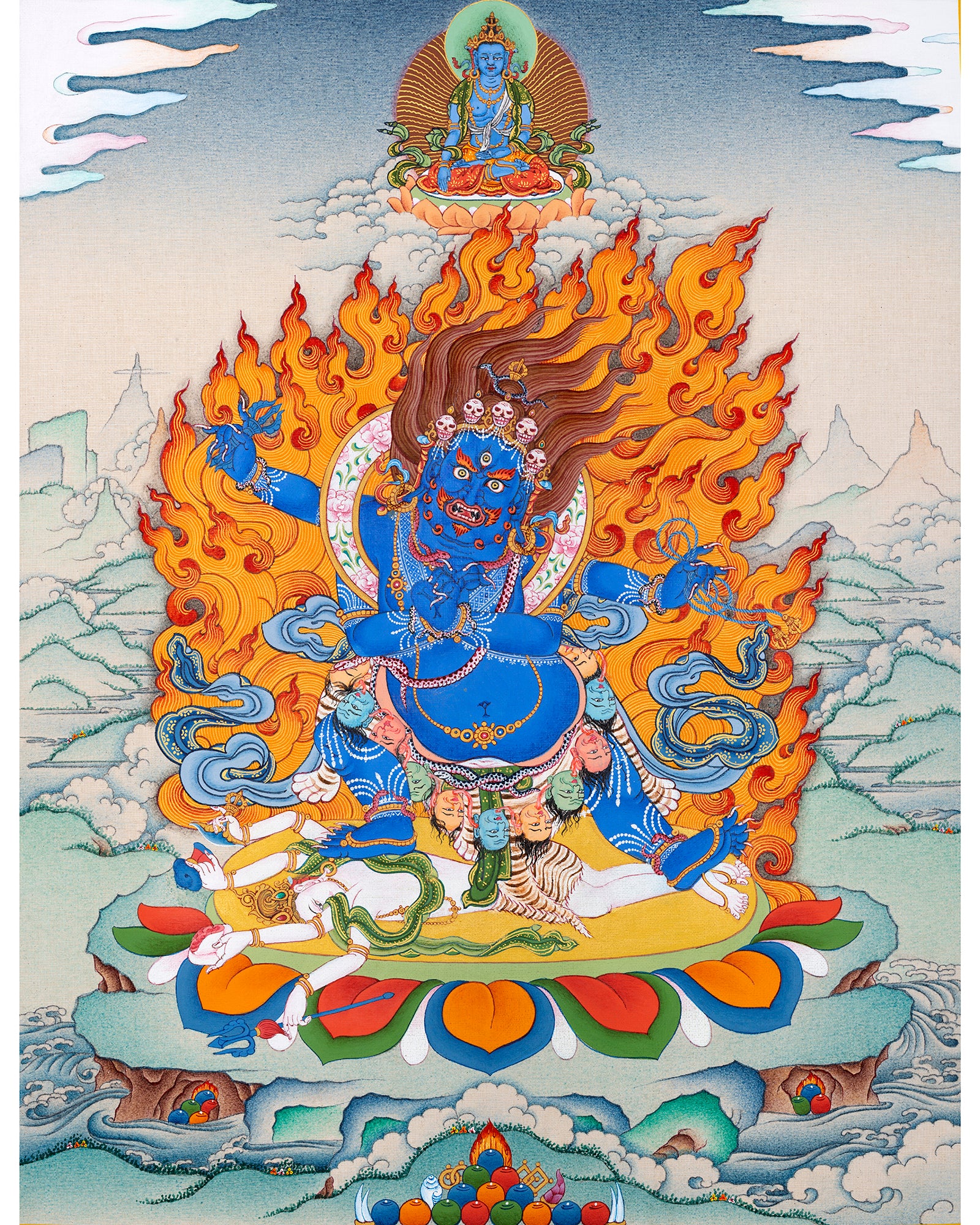 Sakya Vajrapani | Bhutadamara | Bodhisattva | Tibetan Hand Painted Thangka