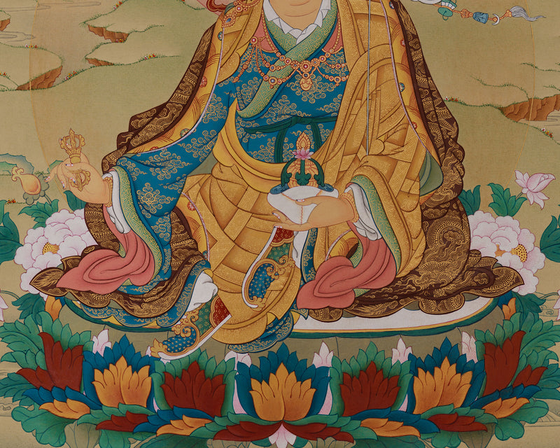 Precious Master, Guru Padmasambhava Thangka | Born from a Lotus