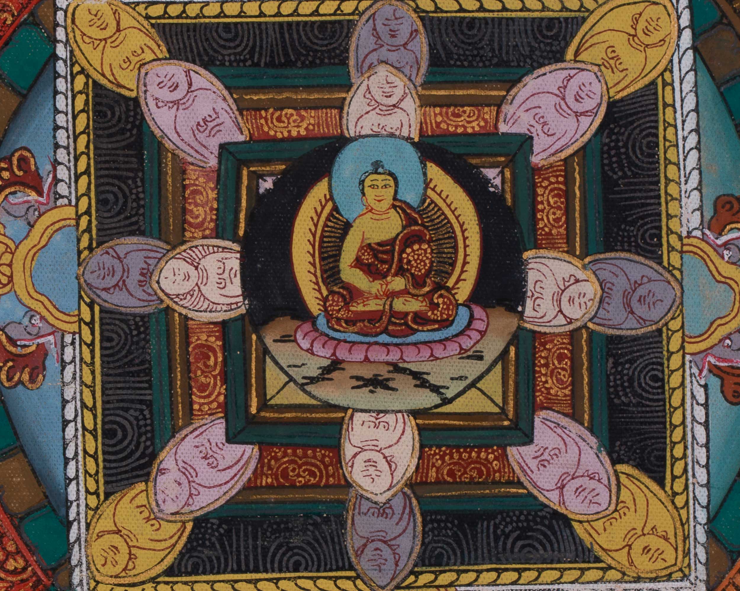 Buddha Mandala on Canvas | Sacred Buddhist Geometry for Meditation