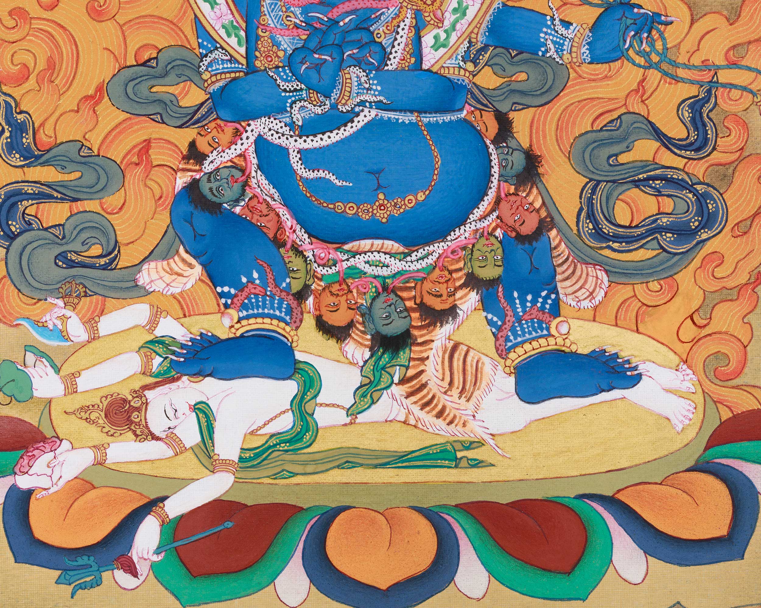 Sacred Vajrapani Butadamara Thangka | Bodhisattva of Protection and Strength