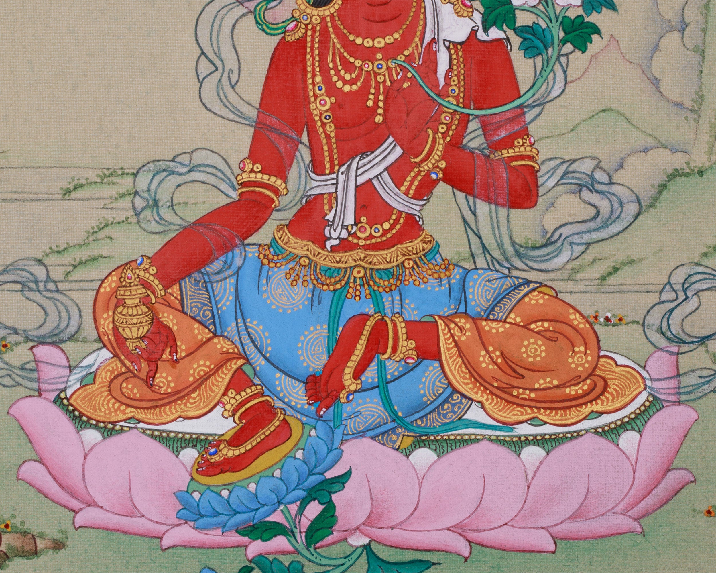 Compact Red Tara Painting | Goddess of Attraction, Compassion, and Enlightenment