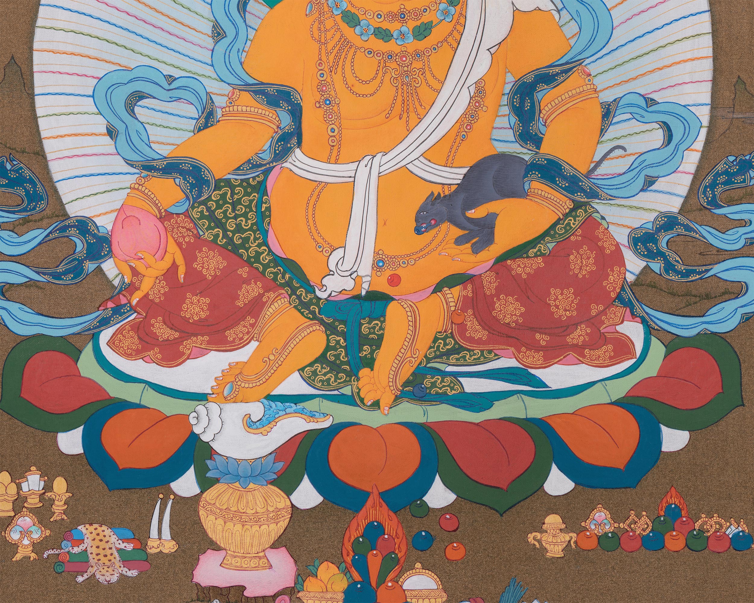 Deity of Wealth Dzambhala Thangka | A Powerful Tool for Wealth and Success