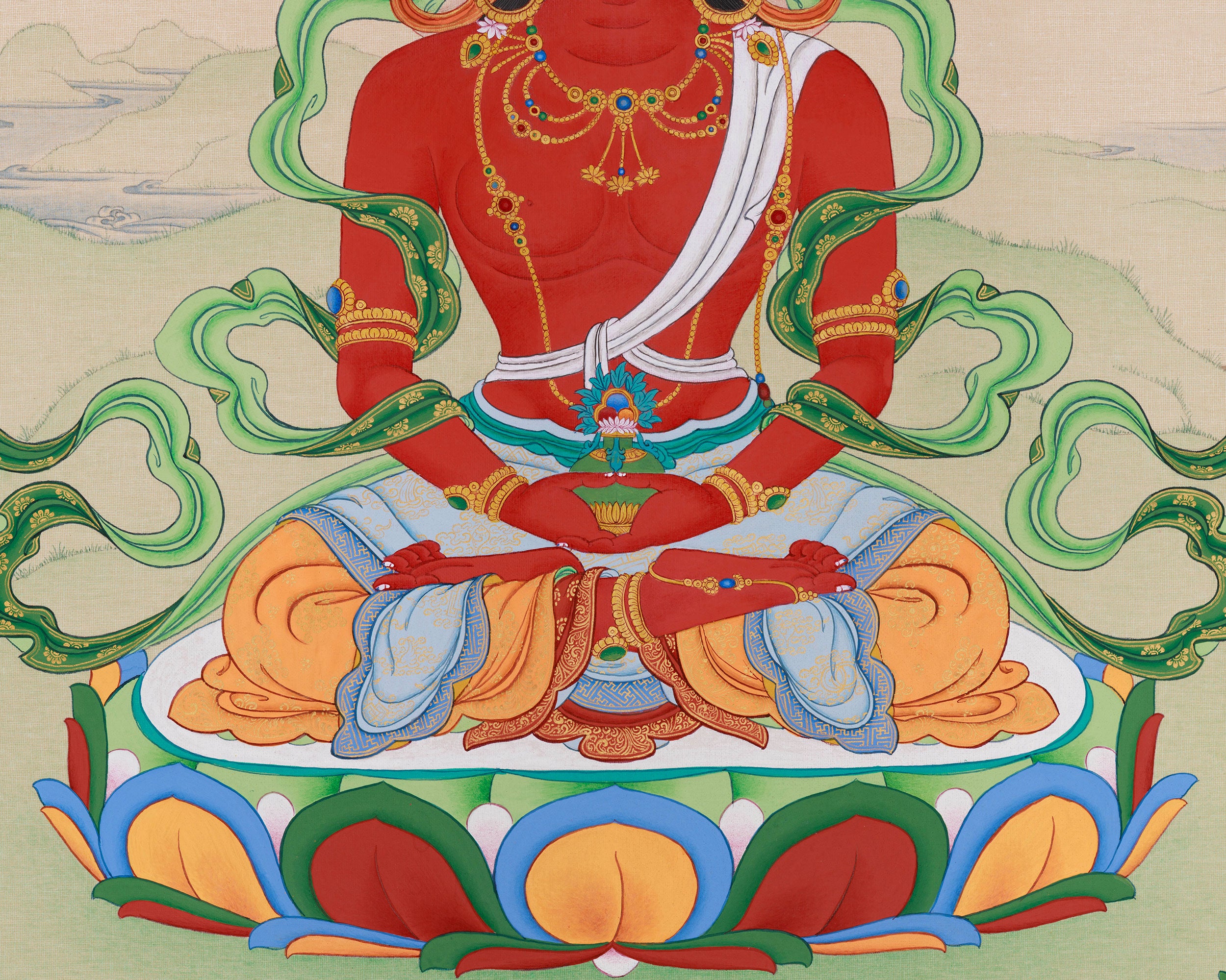 Amitayus Longevity Buddha "The Immortal One" Thangka | Buddha of Infinite Life