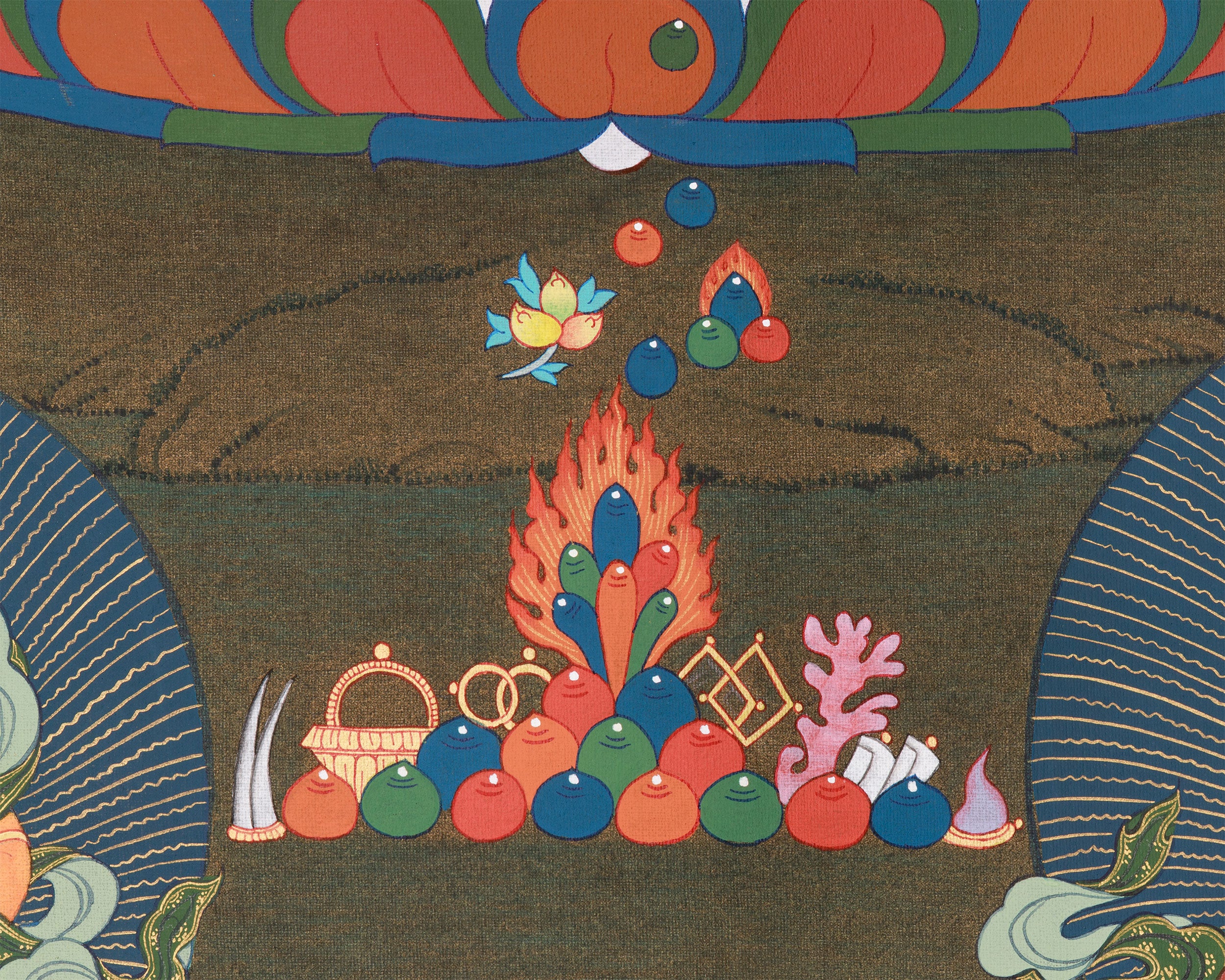 Tibetan Namtoshe Buddha Painting | Deity of Prosperity and Protection