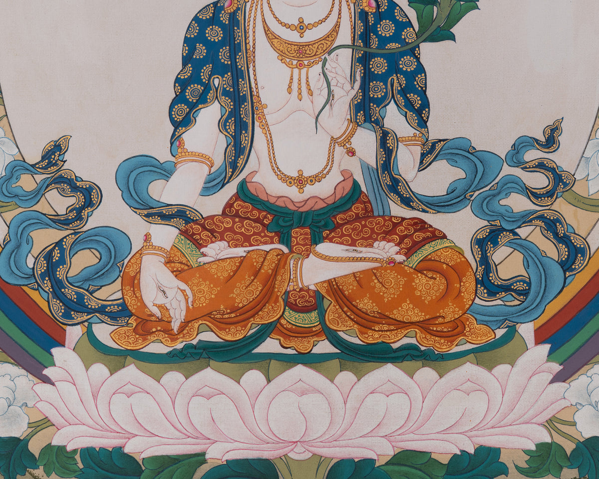 White Tara Goddess Thangka | Revered Female Buddha in Tibetan Buddhism