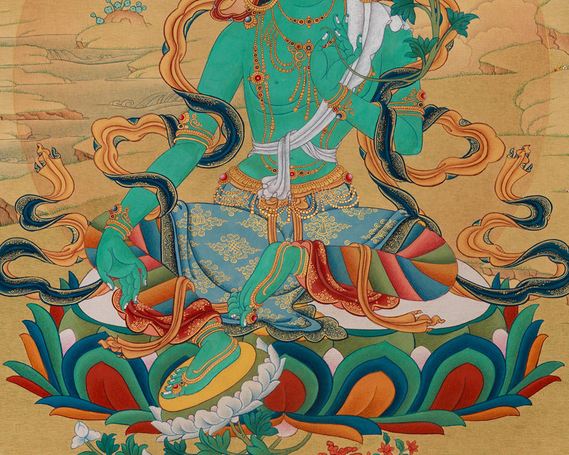 Majestic Green Tara | Mother Of All Buddhas Thangka