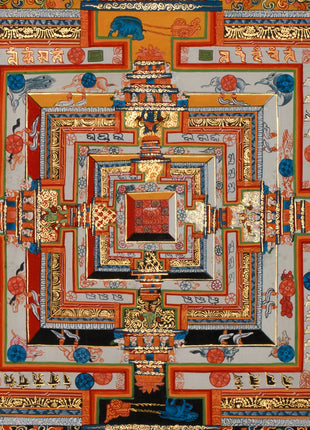Hand Painted Kalachakra Mandala | Sacred Art of Enlightenment & Balance