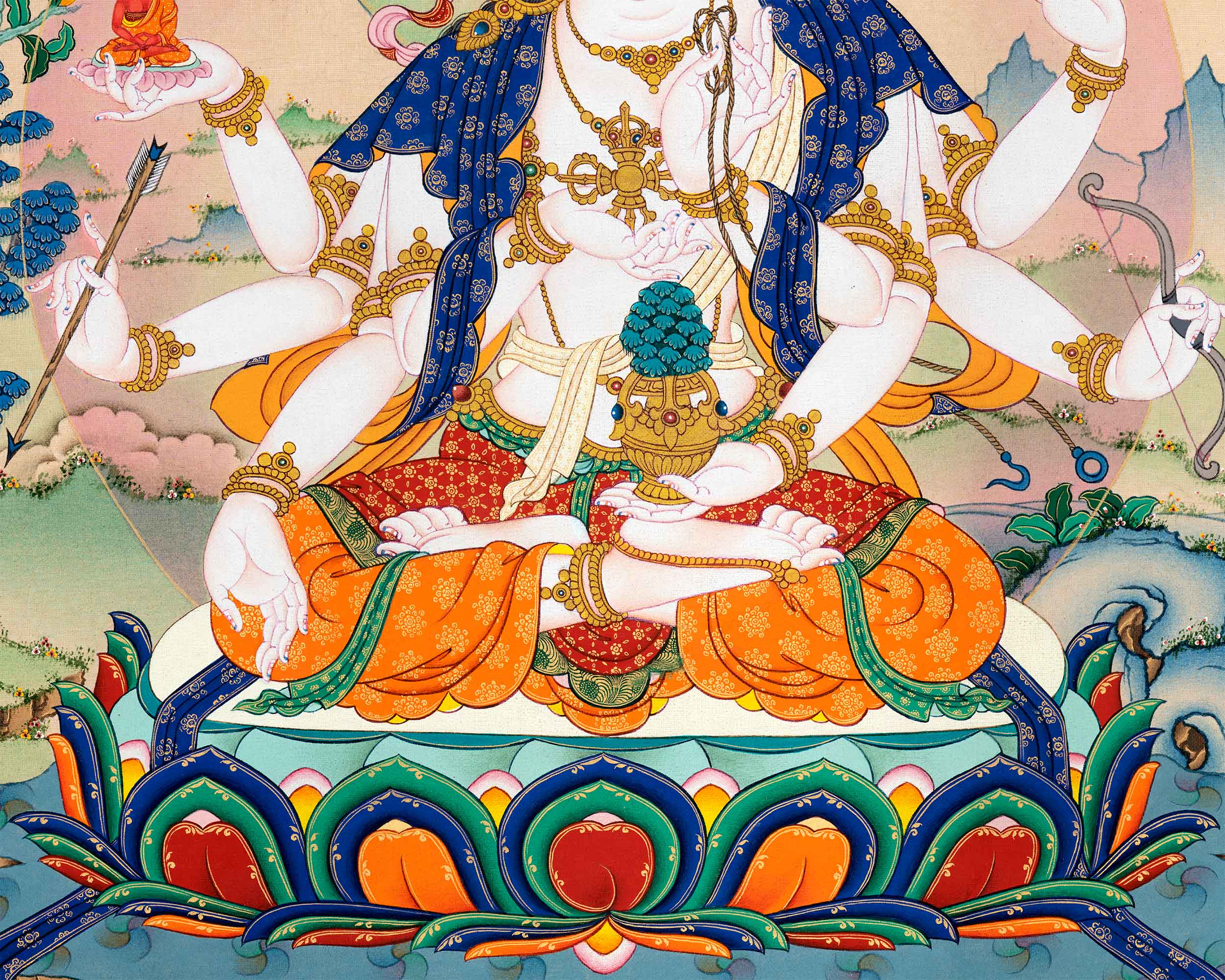 Namgyalma Thangka Print | Canvas of Healing Light | Enveloping Serenity and Blessings