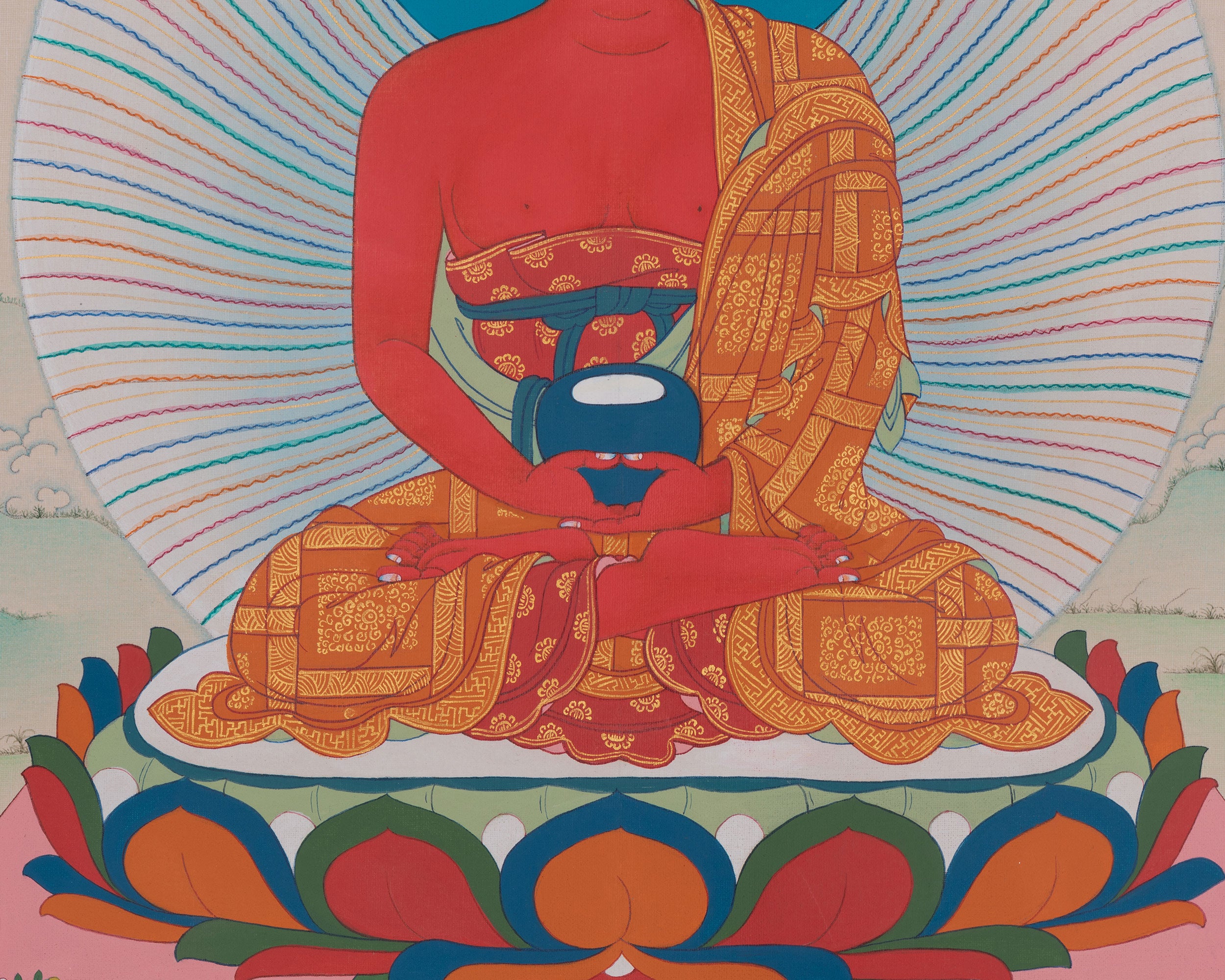 Amitabha Buddha Sacred Thangka | Pure Land Buddhist Enlightenment Art