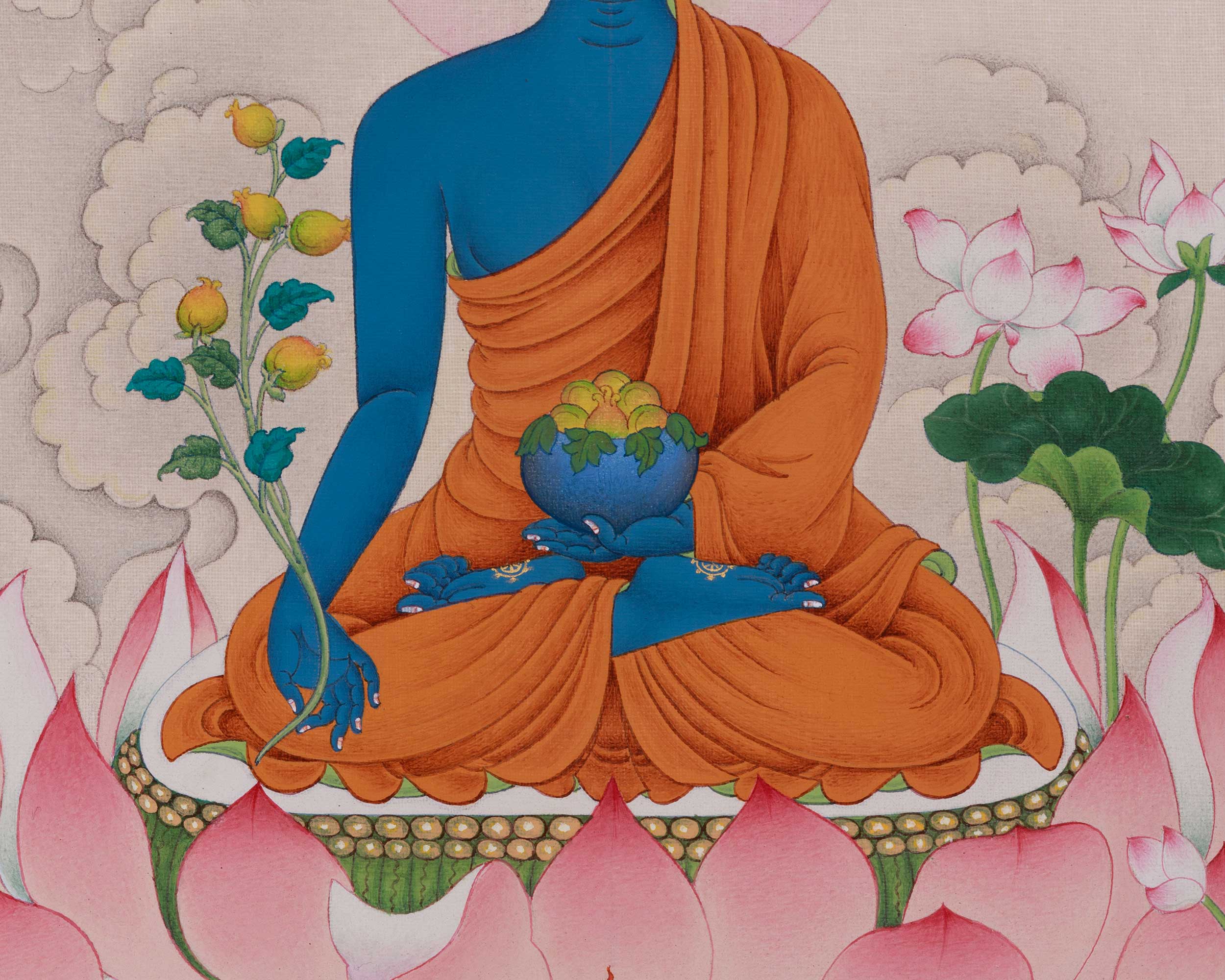 Healing Deity, Medicine Buddha Art | Baisajyaguru Thangka