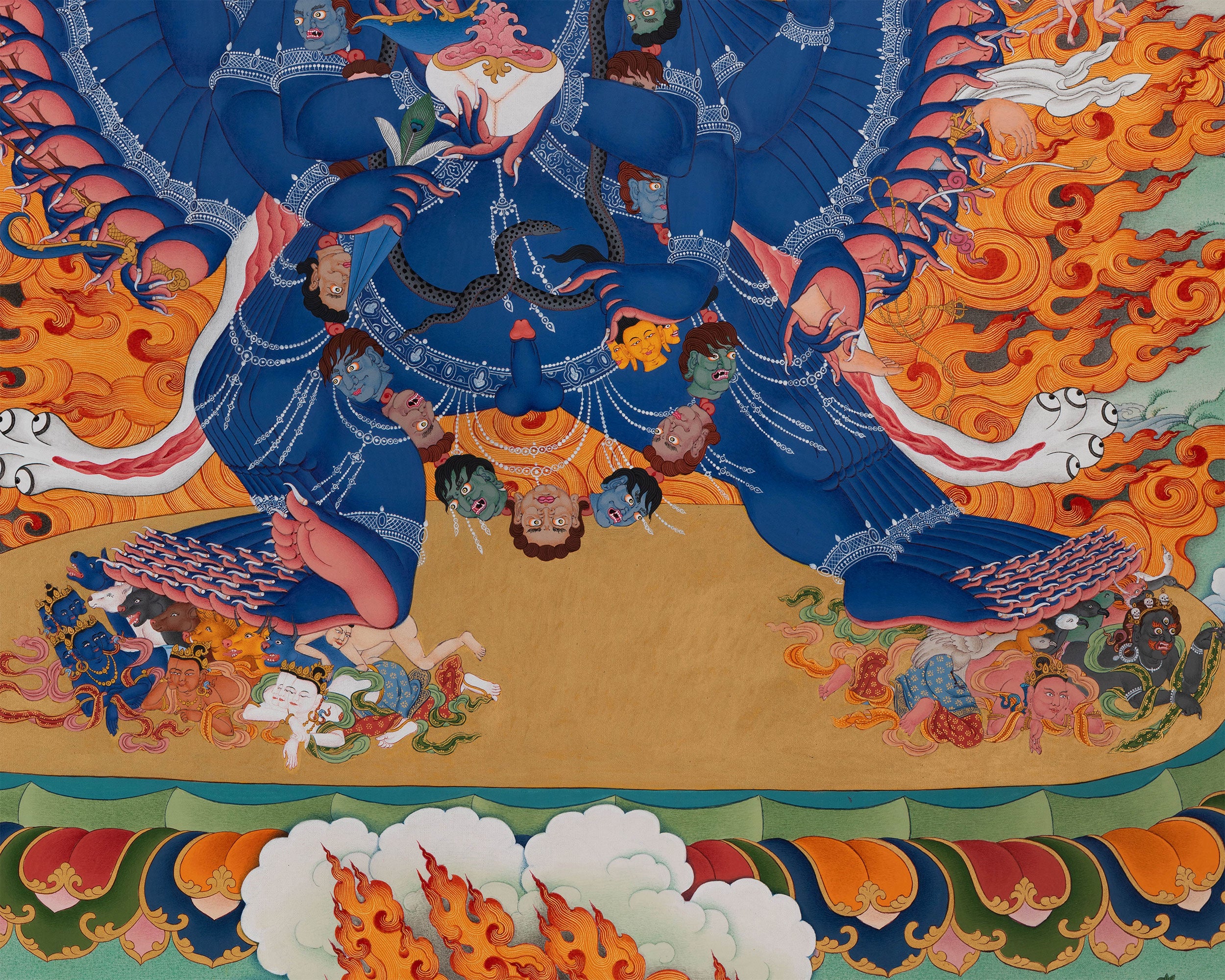 Yamantaka with Others | High Quality Thangka Print