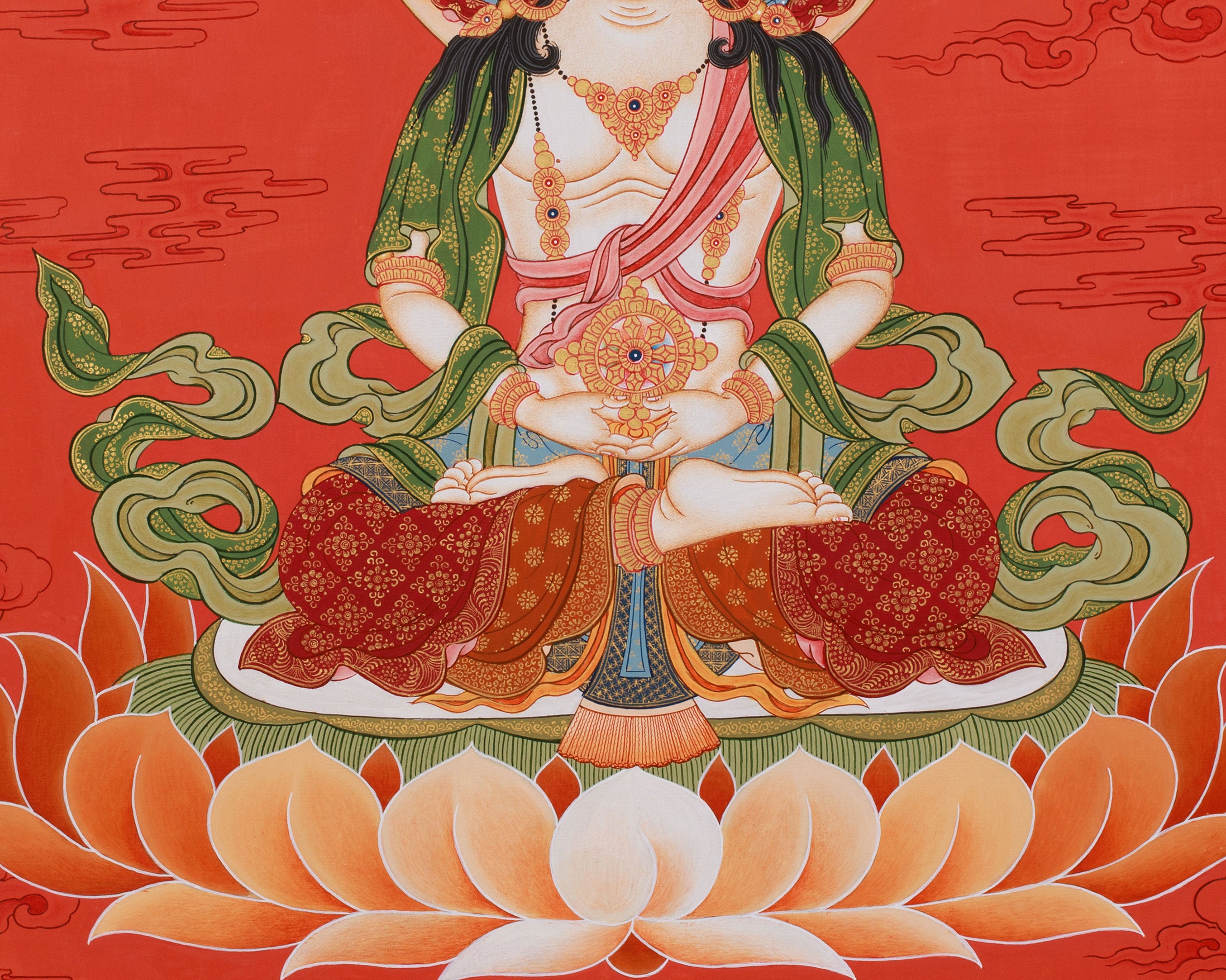 Vairochana Buddha Thangka | Tibetan Wisdom Deity Art