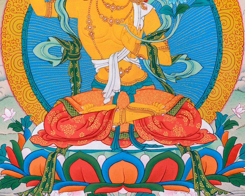 24K Gold Thangka of Manjushri