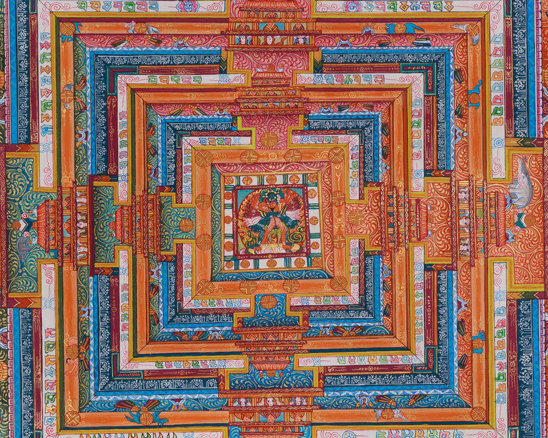 Sacred Chakrasamvara Mandala Canvas Print | Tibetan Art for Vajrayana Practice